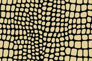 Seamless alligator skin pattern with small rounded black scales on beige background vector