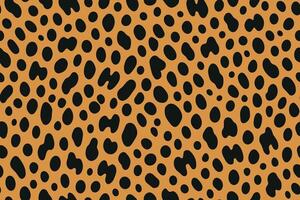 Seamless serval fur pattern with black spots on orange background vector