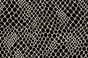 Seamless snake skin pattern with dense black scales on beige background vector