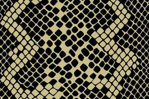 Seamless snake skin pattern with black scales on beige background vector