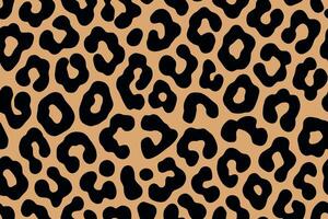 Seamless leopard print pattern with bold black spots on beige background vector