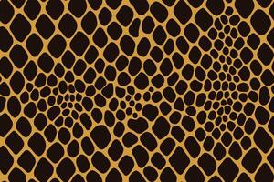 Seamless python skin pattern with large black scales on orange background vector