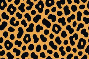 Seamless cheetah print pattern with bold black spots on orange background vector