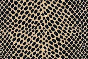 Seamless snake skin pattern featuring small oval black scales on beige color background. vector