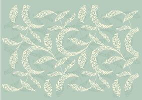 seamless pattern with leaves outline vector