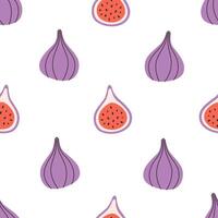 Seamless pattern with cute fig fruit. Design for banner, wallpaper, textile, wrapping paper, background, cards. vector