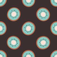 Seamless pattern with cute kiwi slices. Fruits design for banner, wallpaper, textile, wrapping paper, background, cards vector