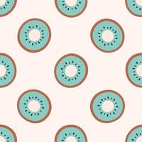 Seamless pattern with cute kiwi slices. Design for banner, wallpaper, textile, wrapping paper, background, cards. vector