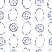 Seamless pattern with cute outline kiwi. Doodle fruits print for banner, wallpaper, textile, wrapping paper, background, cards vector