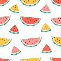 Seamless pattern with cute watermelon. Design for banner, wallpaper, textile, wrapping paper, background, cards vector