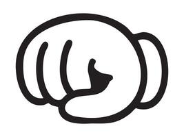 Black outline fist bump hand gesture icon isolated on white background. Concept of friendly greeting, respect, teamwork, support, modern connection symbol, human interaction, illustration vector