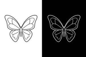 Butterfly line art. Simple minimal butterfly line icon logotype vector