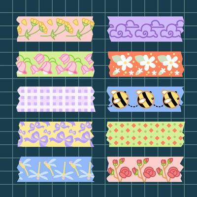 a set of decorative tape for stationery supplies
