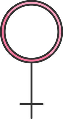 sex icon woman, simple linear pink icons, isolated on a white background, doodle and sketch style, hand drawing