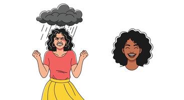 Understanding the Connection Between Negative Emotions and Finding Inner Joy and Positivity vector