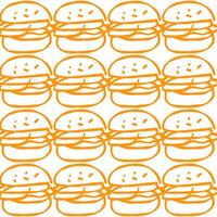Seamless pattern of stylized cheeseburgers in repeating rows vector