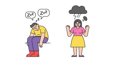 Exploring Different Emotional States Represented Through Visual Depiction of Human Figures And Surroundings vector