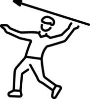 A line style icon showing a person throwing javelin throw vector