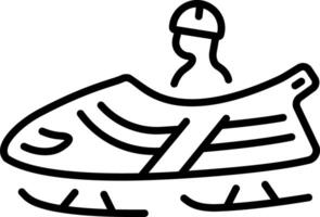 A linear style icon of bobsleigh vector