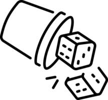A line style icon of ludo dice vector