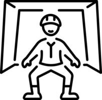 An outline style icon of goalkeeper vector