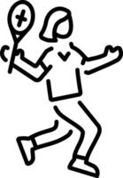 An outline style icon of badminton vector