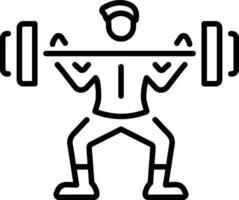 A line style icon showing a person doing bodybuilding vector