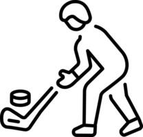 A linear style icon of ice hockey vector