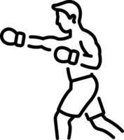 A line style icon showing a boxer vector