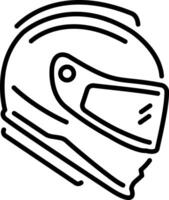 A line style icon of racing helmet vector