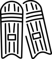 A line style icon of cricket pads vector
