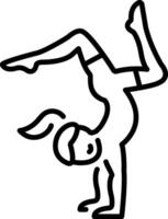 A linear style icon of gymnastic vector