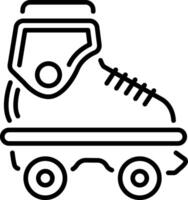 An outline style icon of rollerskates vector