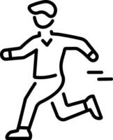 A line style icon showing a person running vector