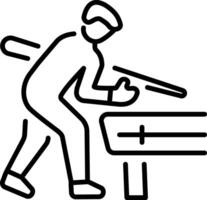 A line style icon of pool table vector