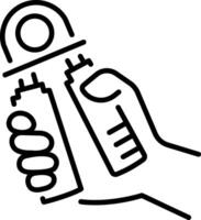 A linear style icon of hand gripper vector