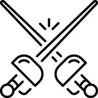 A linear style icon of fencing swords vector
