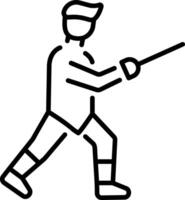 An outline style icon of fencing vector