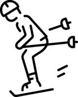 A linear style icon of skiing vector