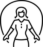 A line style icon of skipping vector