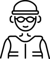 A line style icon of swimmer vector