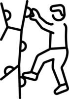 A linear style icon of wall climbing vector