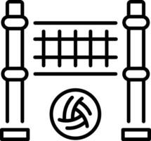 An outline style icon of volleyball net vector