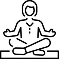 A linear style icon showing a person doing yoga vector