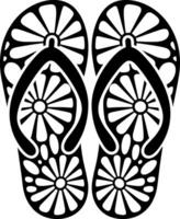 Flip flop sandals with flowers on a white background vector