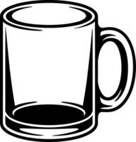 A black and white mug with a white background vector