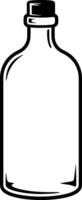 A black and white bottle with a lid vector