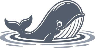 A whale swimming in the water with its mouth open vector