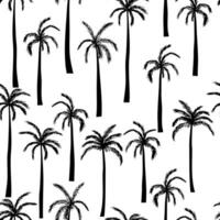 seamless tropical pattern with palm tree on white background. vector