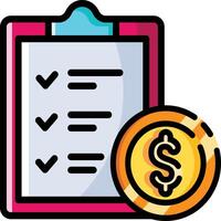 Made in the UK checklist with a dollar coin for your success icon. vector